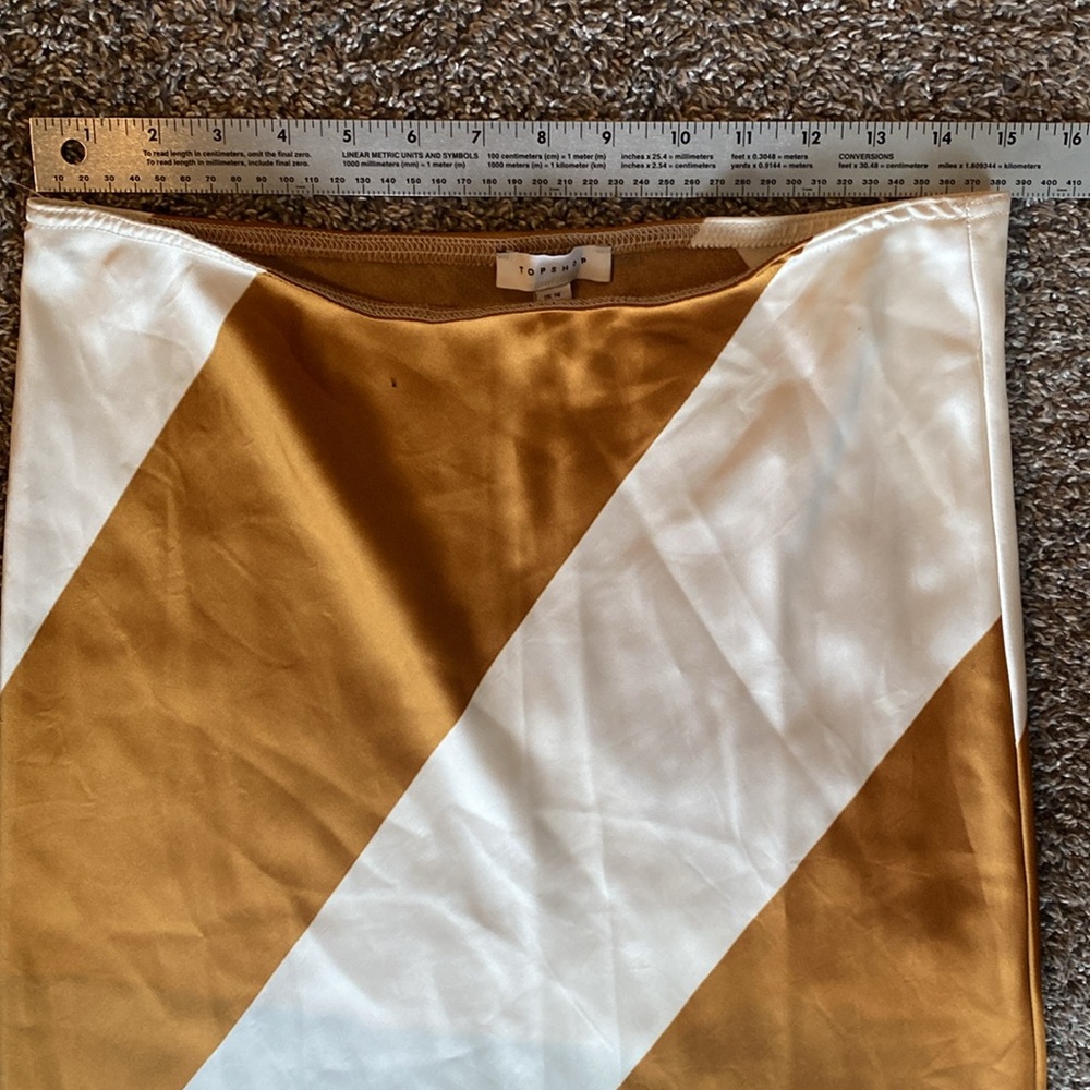 TopShop Two Piece Maxi Strapless Dress Diagonal Striped Spiced Rum, Women’s 10 - Picture 6 of 15